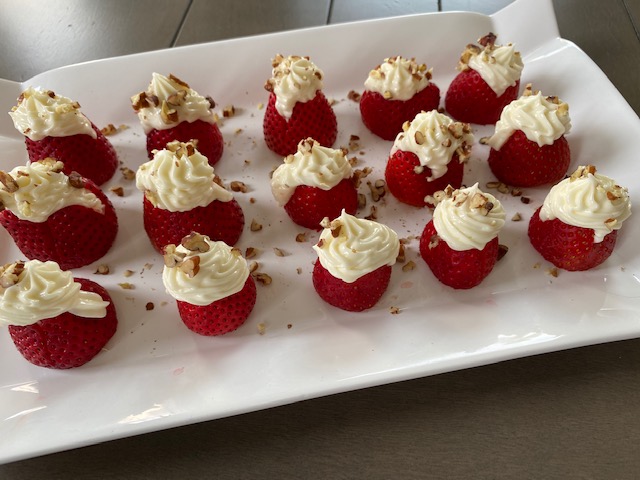 Cream Cheese and Pecan Stuffed Strawberries